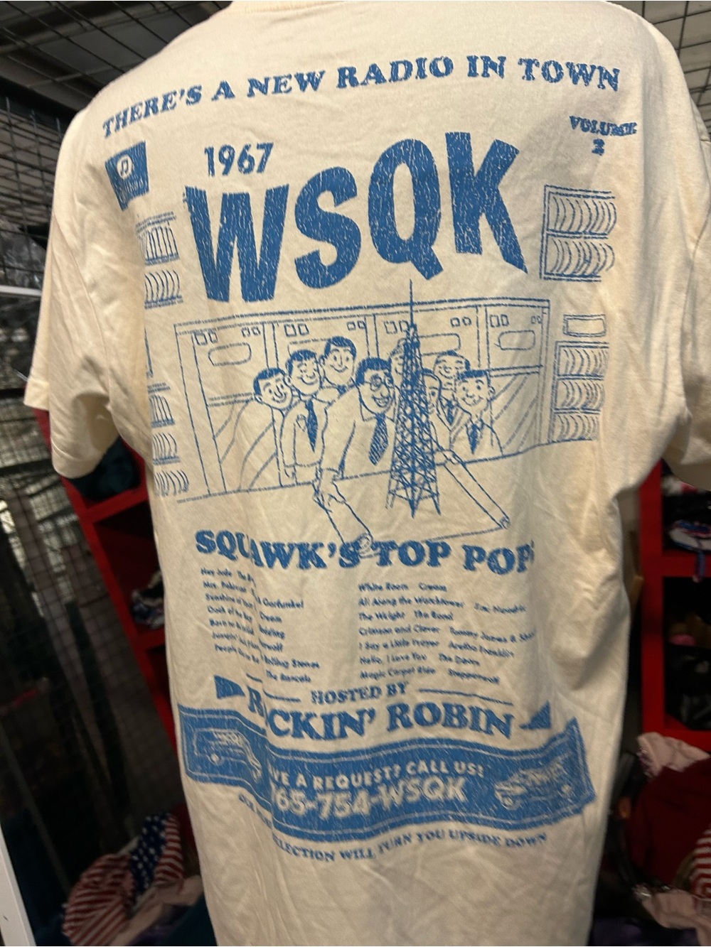 Stranger things Target 🎯 rekease WSQK SQUAWK unisex Cream Graphic Men's T-Shirt - Picture 7 of 10